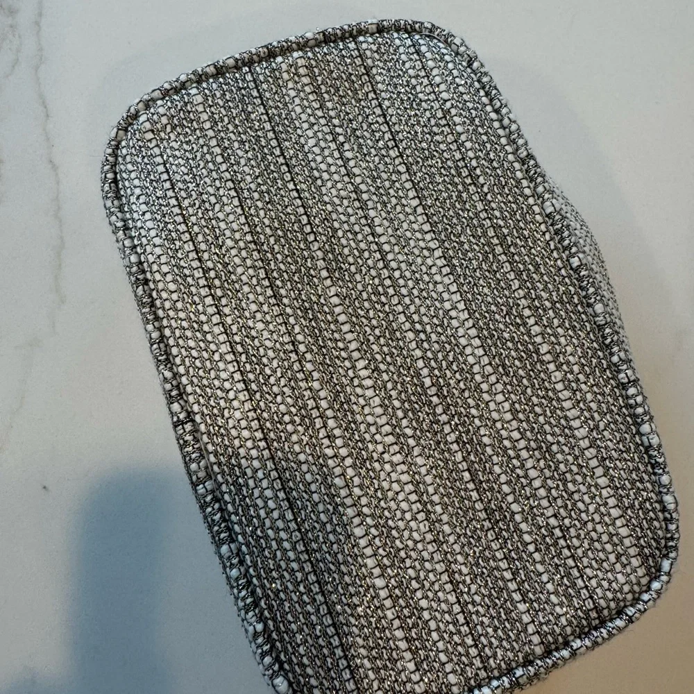 Chanel Black, White and Silver Woven Cosmetic Bag - Picture 3 of 8